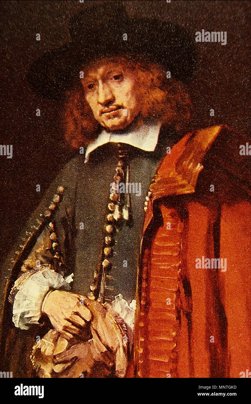 Porträt von Jan Sechs (1618-1700), Detail 1654. 1019 Portrait von Jan Sechs - Rembrandt Harmenszoon van Rijn Stockfoto