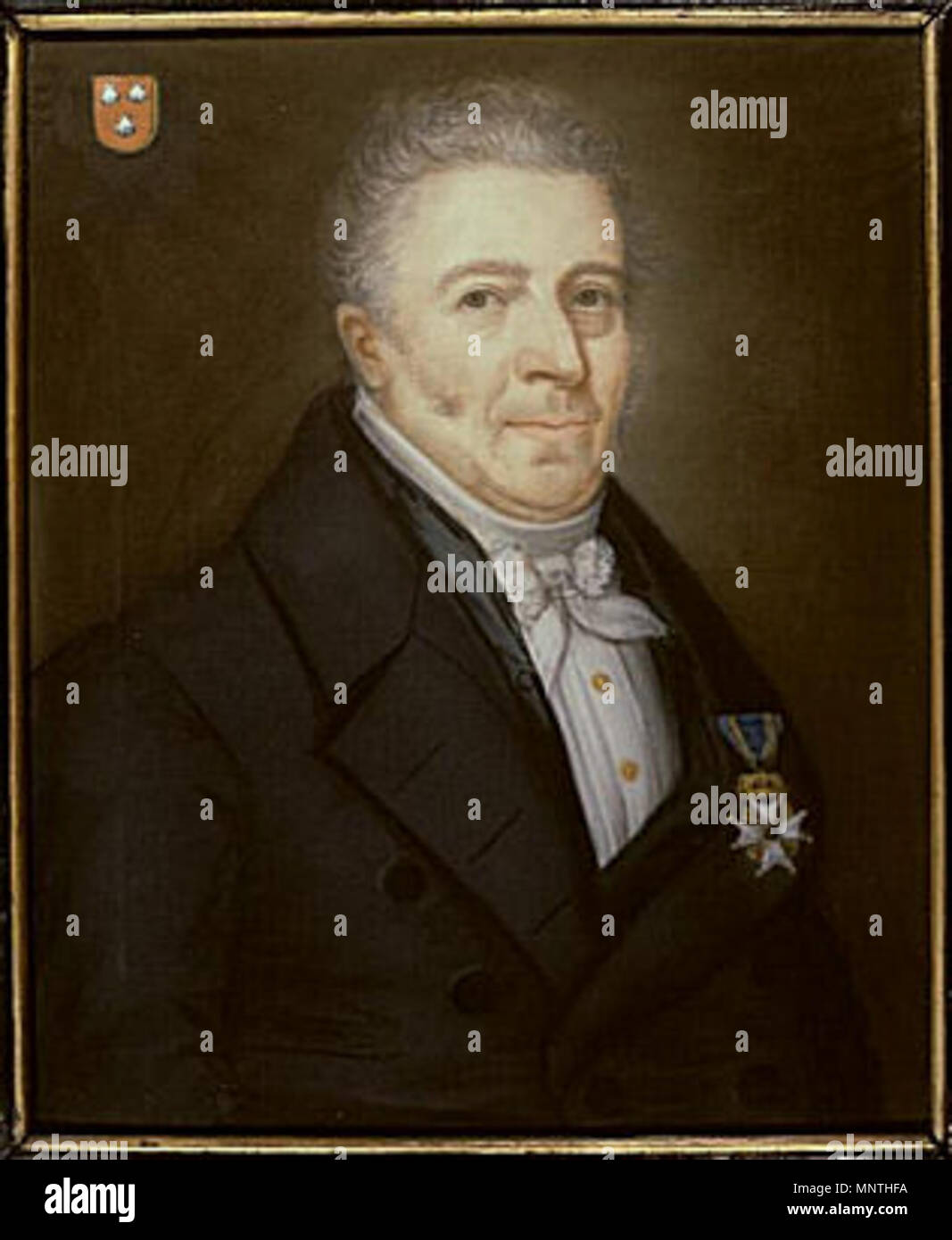 . Nederlands: Portret van Pieter Mulier (1783-1866) Tür Berend Kunst. 1849. 1023 Portret van Pieter Mulier (1783-1866) Tür Berend Illustr. Stockfoto