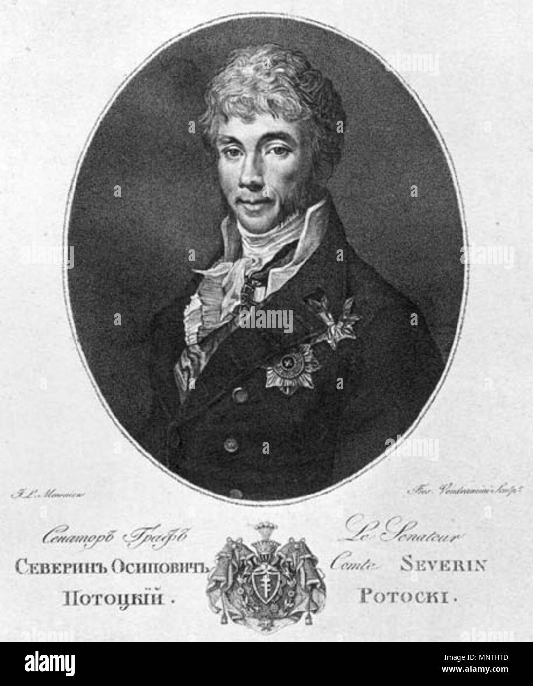 . Потоцкий Северин Осипович (граф). 1801. Francesco Vendramini 1025 Potoccy Severin Osipovich Stockfoto