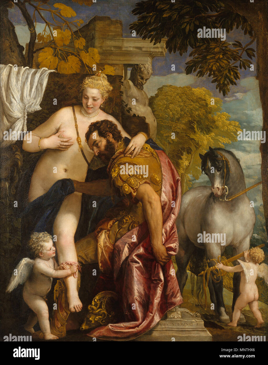 4. Mars und Venus Liebe, Mitte 1570 s Paolo Veronese Öl auf Leinwand * Fastenzeit durch das Metropolitan Museum der Kunst, John Stewart Kennedy Fund, 1910 * Höflichkeit, das Museum der Feinen Künste, Boston Italienisch: Marte e Venere uniti dall'amore Mars und Venus Liebe Mitte der 1570er Jahre. 1230 Veronese, Paolo - Mars und Venus Liebe-mid-1570 s Stockfoto