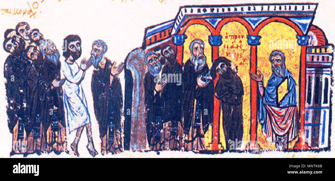 . Prusians Tonsur. Johannes Skylitzes 1031 PrusiansTonsureBGhistory Stockfoto