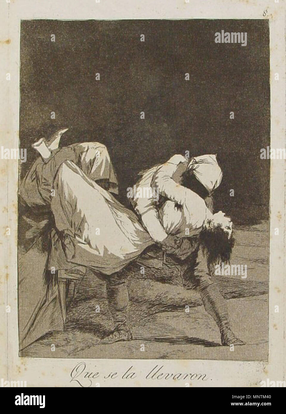Spanisch: Capricho №8: ¡Que Se La llevaron! So trugen sie aus! 1799. 1035 Que Se La llevaron Stockfoto