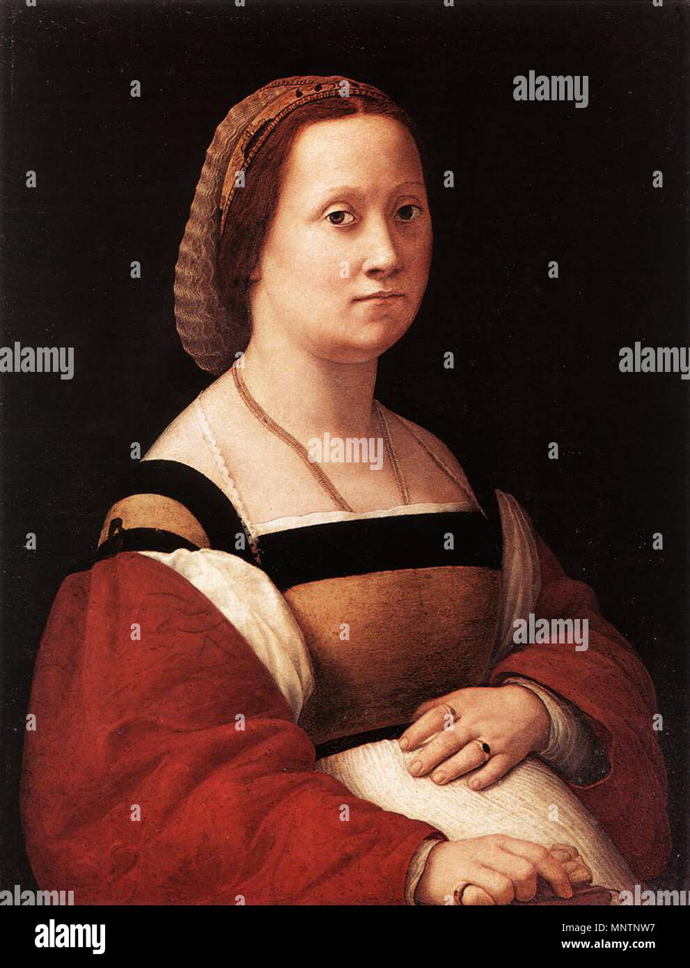Englisch: Porträt einer Frau Italiano: La Donna gravida zwischen 1505 und 1506. 1042 Raphael-La DonnaGravida (1505-1506) Stockfoto