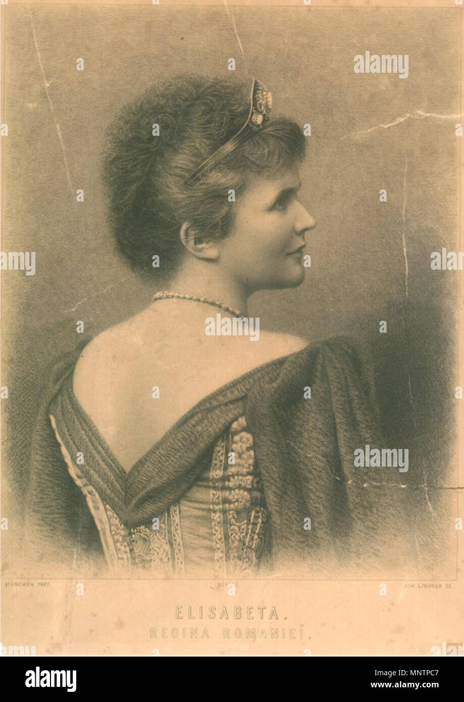 . Englisch: Königin Elisabeth von Rumänien. München 1887. Johann Lindner (1839-1906) 1045 Regina Elisabeta-Foto 28. Stockfoto