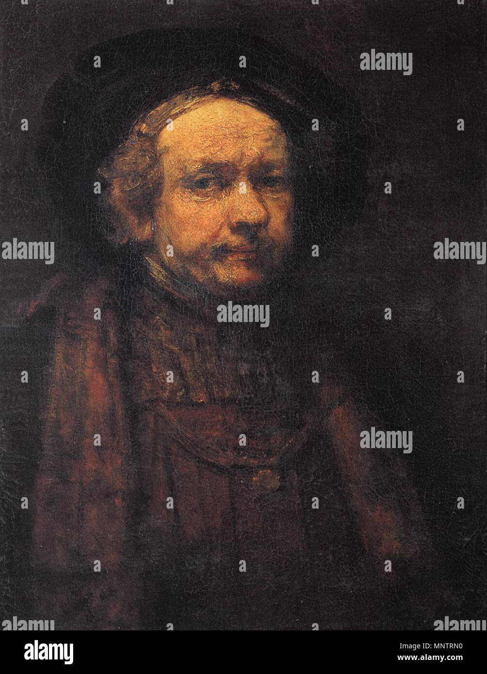 1052 Rembrandt, Selbstbildnis, 1668-1669, Galleria degli Uffizi, Florenz Stockfoto