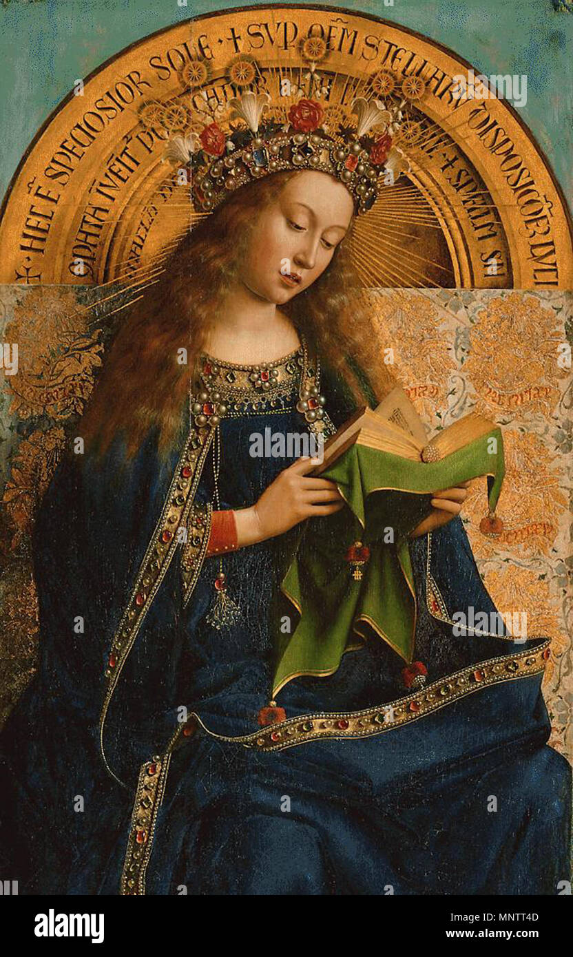 Die Anbetung des Lammes. altargemälde de l'Agneau mystique Detail 1054 Altargemälde de l'Agneau Mystique (3) Stockfoto