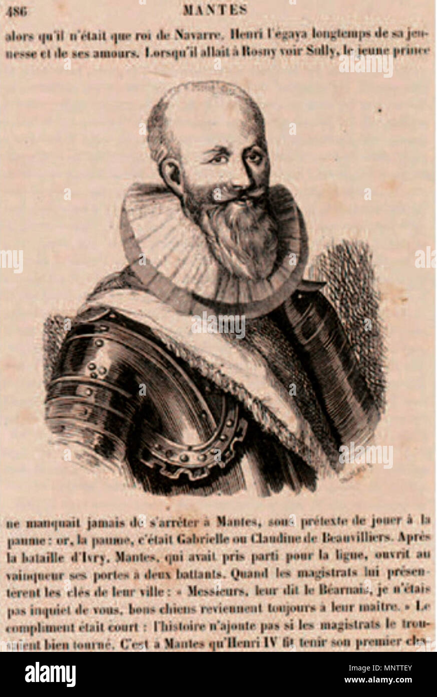 . Englisch: Porträt von König Heinrich IV. von Frankreich in dem Buch Les Umgebung de Paris von Charles Nodier. Bemessungsgrundlage die moderne Darstellung der spanische Konquistador Bernal Díaz Del Castillo zu erstellen. 1844. Charles Nodier 1844 1056 Retrato de Enrique IV Les Umgebung de Paris Charles Nodier 1844 Stockfoto
