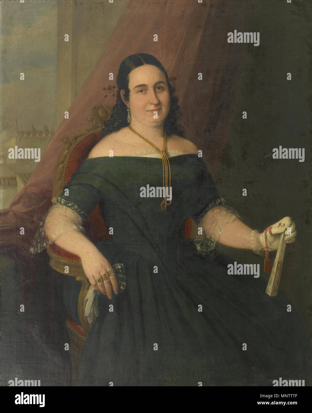 1057 Retrato de Señora, por Antonio María Esquivel (Museo del Prado) Stockfoto