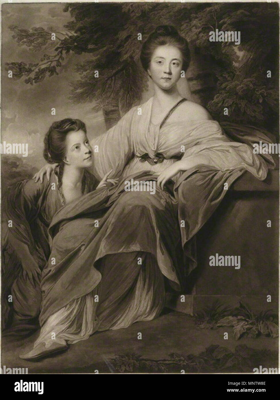 . Lady Henrietta Montagu; Elizabeth Scott (geb. Montagu), Herzogin von Buccleuch (wenn Lady Elizabeth Montagu). 1812 (1763). 1059 Reynolds, nach - Die Damen Elizabeth und Henrietta Montagu Stockfoto