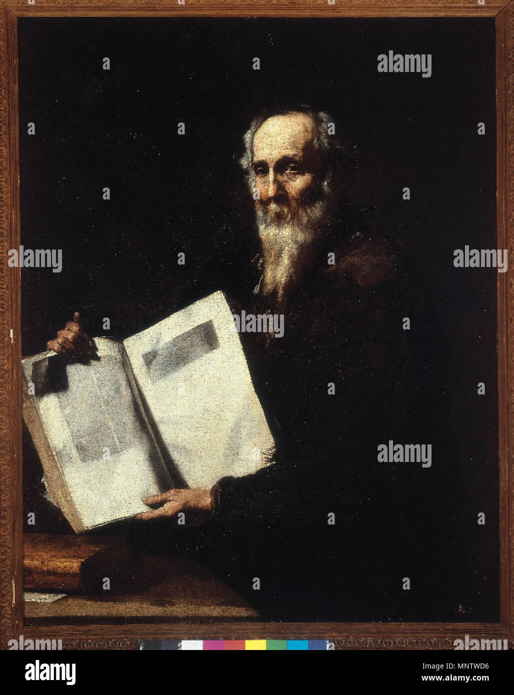 Pitágoras. Español: La Obra Vertreter al filósofo y matemático griego Pitágoras. . Ca. 1630. 1060 Ribera - pitagoras Stockfoto