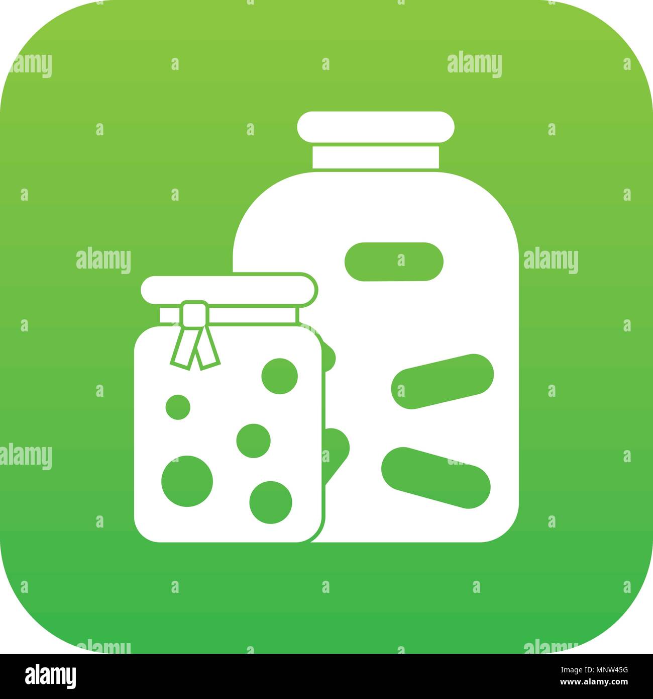 Gläser mit eingelegtem Gemüse und Marmelade Symbol Digital Green Stock Vektor