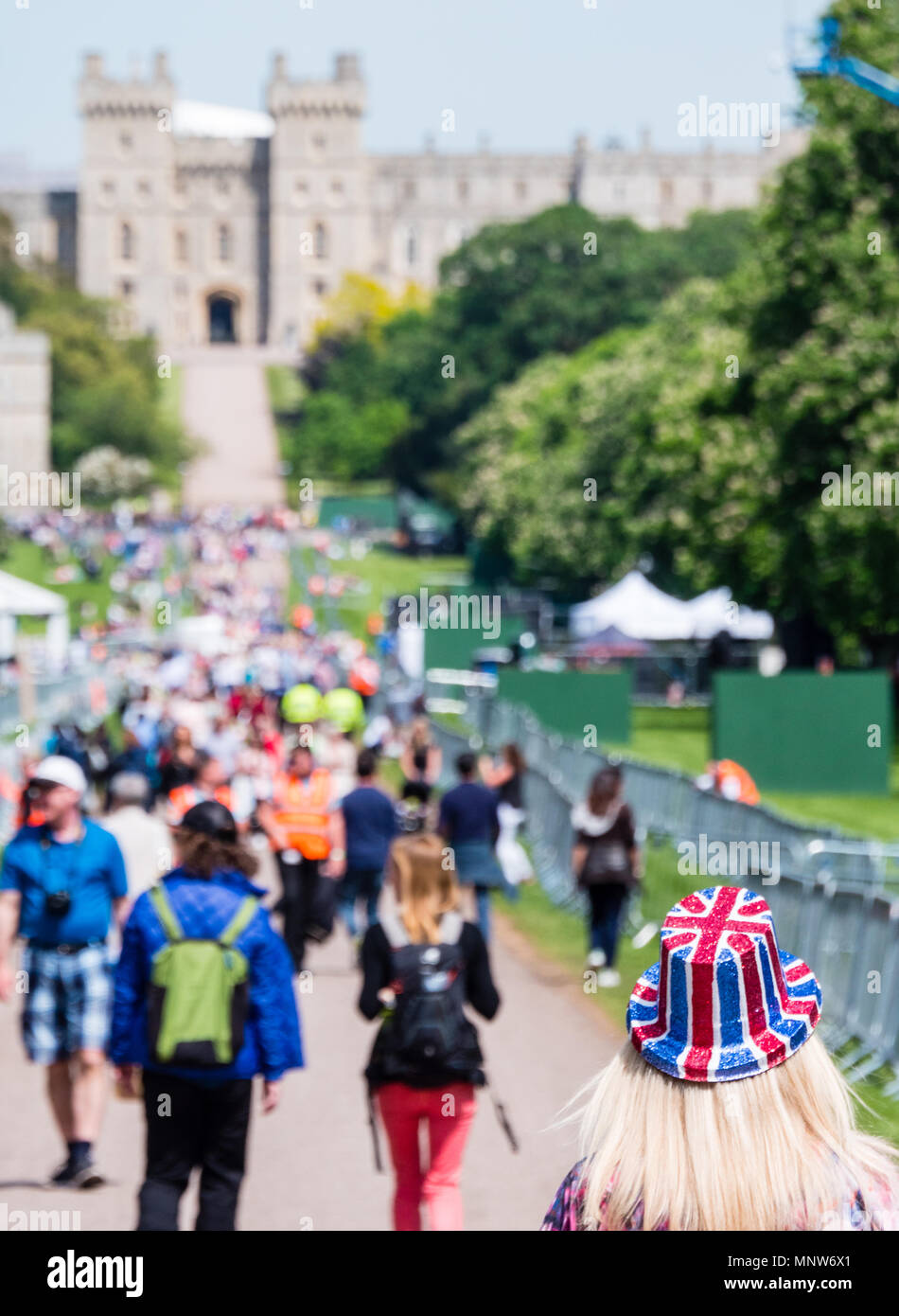 Union Jack Hut auf den langen Weg, Schloss Windsor, Windsor, Berkshire, England, UK, GB. Stockfoto