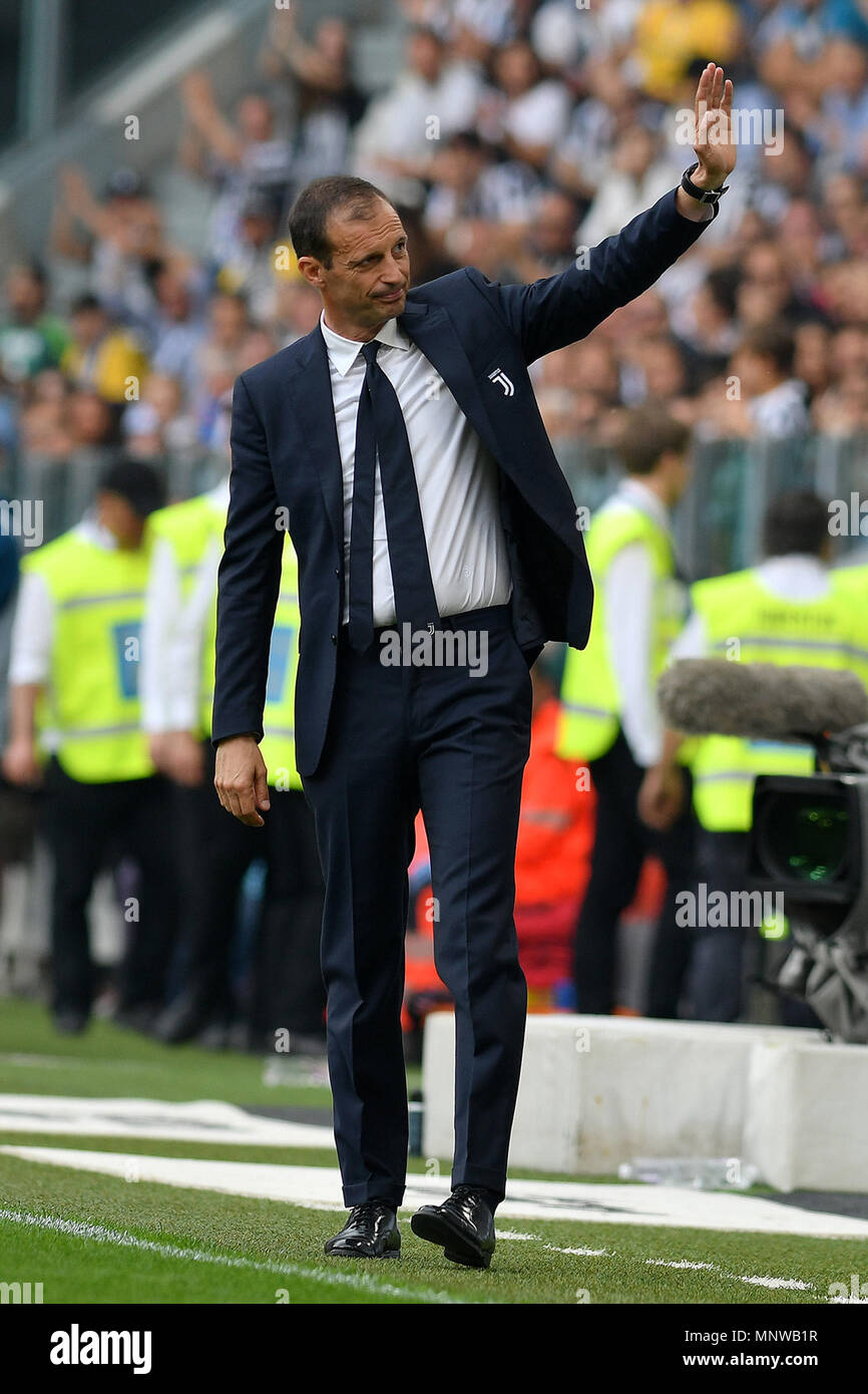 Massimiliano Allegri Festeggiamenti scudetto Juventus Turin Juventus Turin 19-05-2018 Allianz Stadion Fußball Calcio Serie A 2017/2018 Juventus Turin - Hellas Verona Foto Giuliano Marchisciano/OnePlusNine/Insidefoto Stockfoto