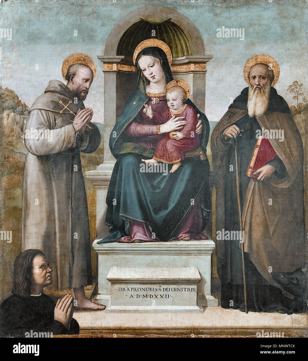 . In trono Madonna col Bambino e Santi. 1522. Raffaello Piccinelli 840 Madonna in trono col Bambino e Santi, 1522 Stockfoto