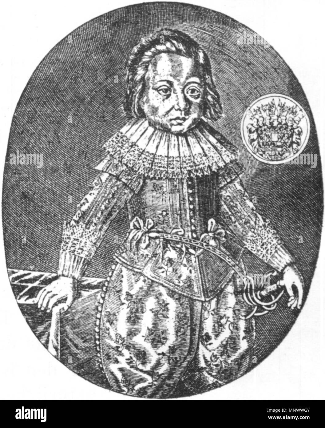 Porträt von Friedrich Wilhelm, Kurfürst von Brandenburg (1620-1688). English: der spätere "Große Kurfürst" im Alter von 13 Jahren. 1626. 1071 Friedrich Wilhelm (1620-1688), 8 Jahre Stockfoto