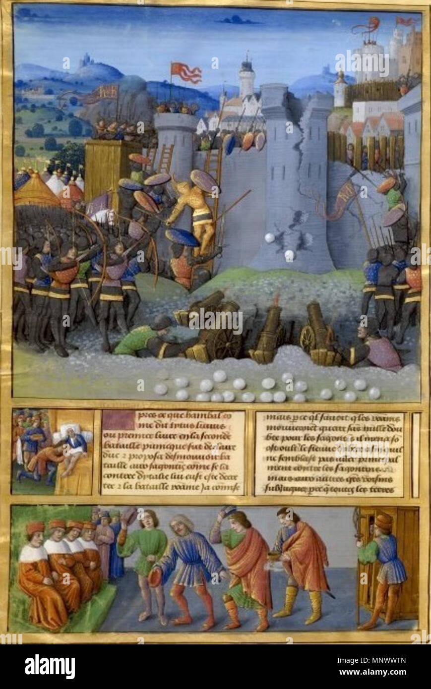 1072 Romuleon-Bn F366-fol. 2 v de Sagonte Envoyés à-Rom Stockfoto