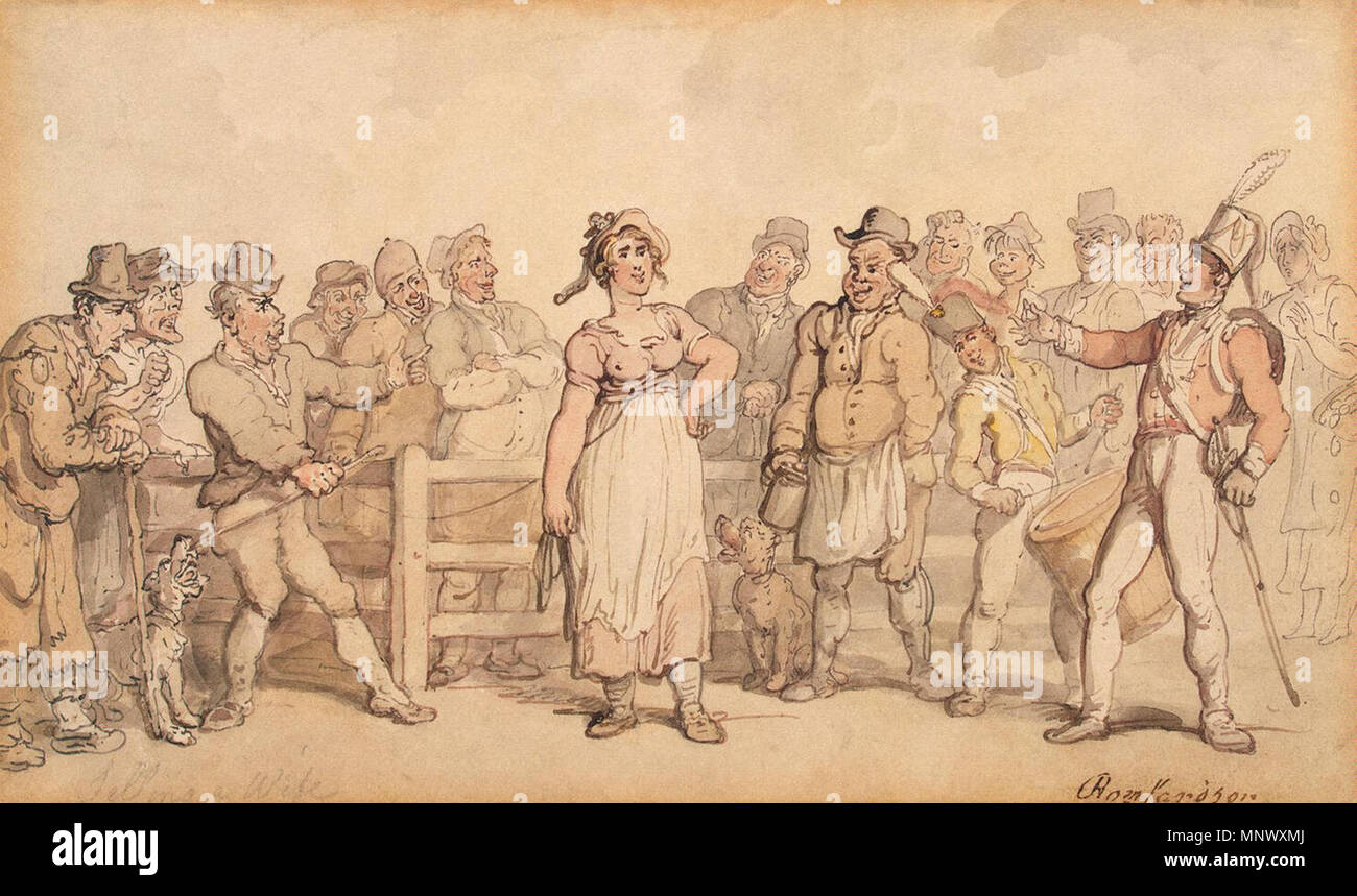 Verkauf einer Frau von 1812 bis 1814. 1075 Rowlandson, Thomas - Verkauf einer Frau - 1812-14 Stockfoto