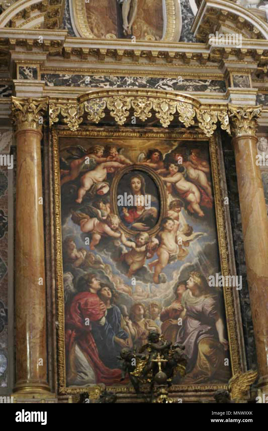 Die Jungfrau und Kind durch Engel 1608 verehrt. 1076 Rubens vallicella Stockfoto