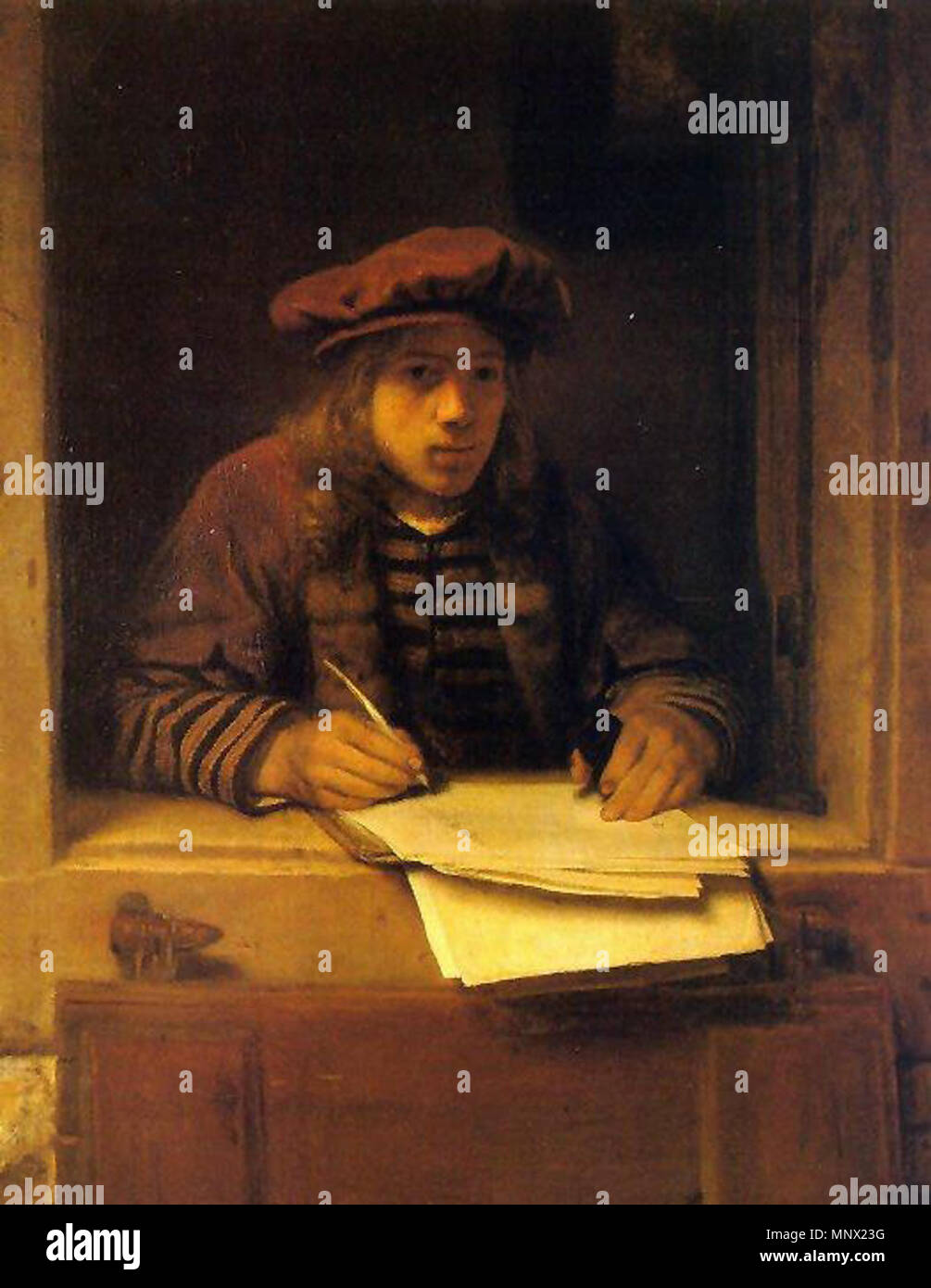 Selbstbildnis. Selbstportrait. ca. 1657. 1089 Samuel van Hoogstraten - Selbstbildnis Stockfoto