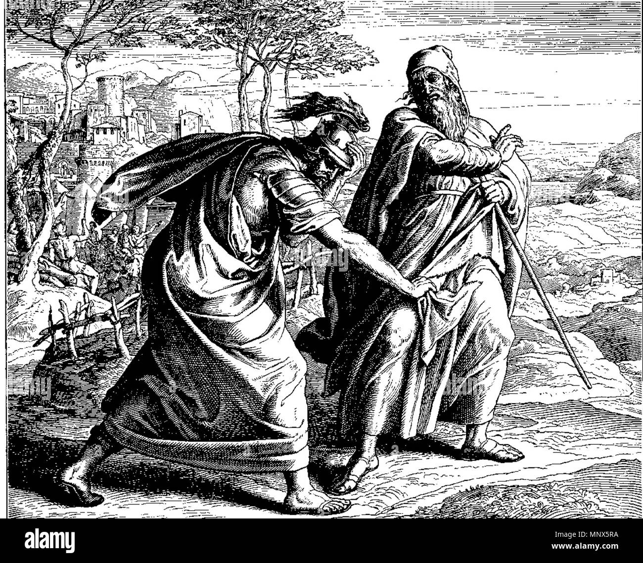 . Englisch: Holzschnitt für 'Die Bibel in Bildern", 1860. English: Holzschnitt aus 'Die Bibel in Bildern", 1860. Français: Gravure en Bois pour "Die Bibel in Bildern", 1860. Zwischen 1851 und 1860. Julius Schnorr von Carolsfeld (1794-1872), deutscher Maler und Grafiker Geburtsdatum / Tod 26 März 1794 24. Mai 1872 Ort der Geburt / Todes Leipzig Dresden Standort Wien, Rom, München Beschreibung, Dresden Authority control: Q 703458 VIAF: 27301812 ISNI: 0000 0001 1023 2110 ULAN: 500002319 LCCN: n 85182194 WGA: Schnorr von Carolsfeld, Julius WorldCat 1104 Schnorr von Carolsfeld Bibel ich Stockfoto