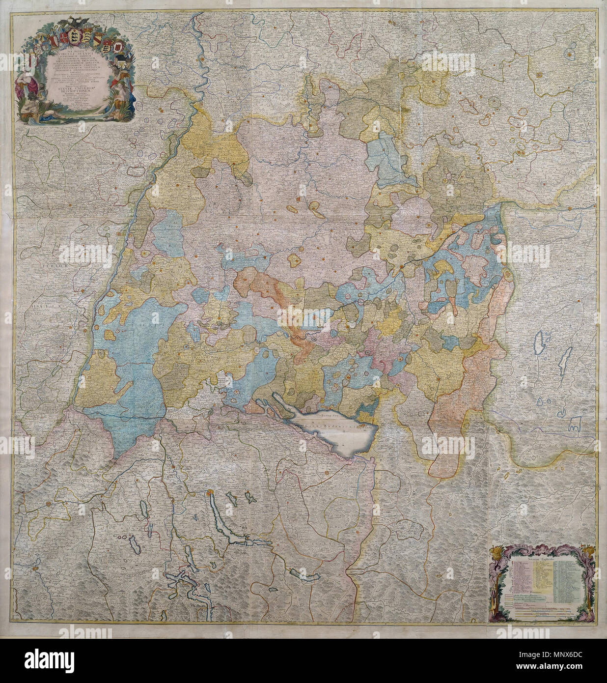 1106 Schwäbischer Kreis Karte um 1750 Stockfoto