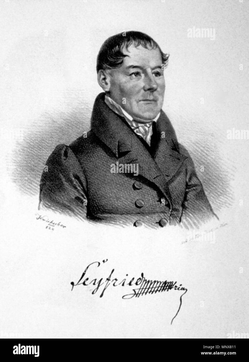 . English: Ignaz Seyfried, Lithographie von Josef Kriehuber, 1829 Englisch: Porträt der Österreichischen Musiker Ignaz von Seyfried. 1829. Josef Kriehuber (1800 - 1876) Alternative Namen Joseph Kriehuber Beschreibung österreichische Maler und Lithograph Datum der Geburt / Tod 14. Dezember 1800 30. Mai 1876 Ort der Geburt / Tod Wien Wien Arbeit standort Österreich Authority control: Q 93804 VIAF: 71599977 ISNI: 0000 0000 6658 8354 ULAN: 500093668 88195846 LCCN: n GND: 118724436 WorldCat Foto Peter Geymayer 1113 Seyfried Stockfoto