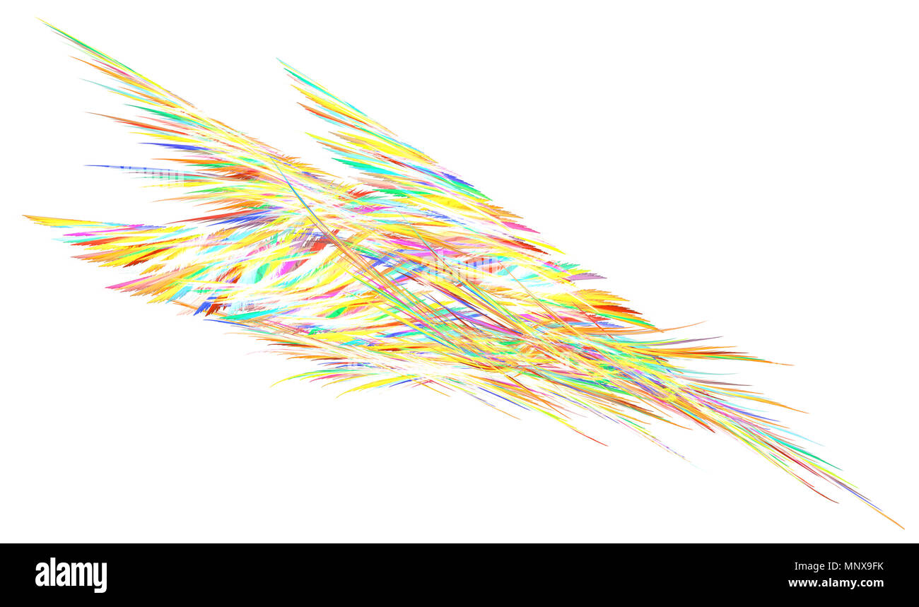 Farbe rainbow Feder element abstrakt, horizontal, über Weiß Stockfoto