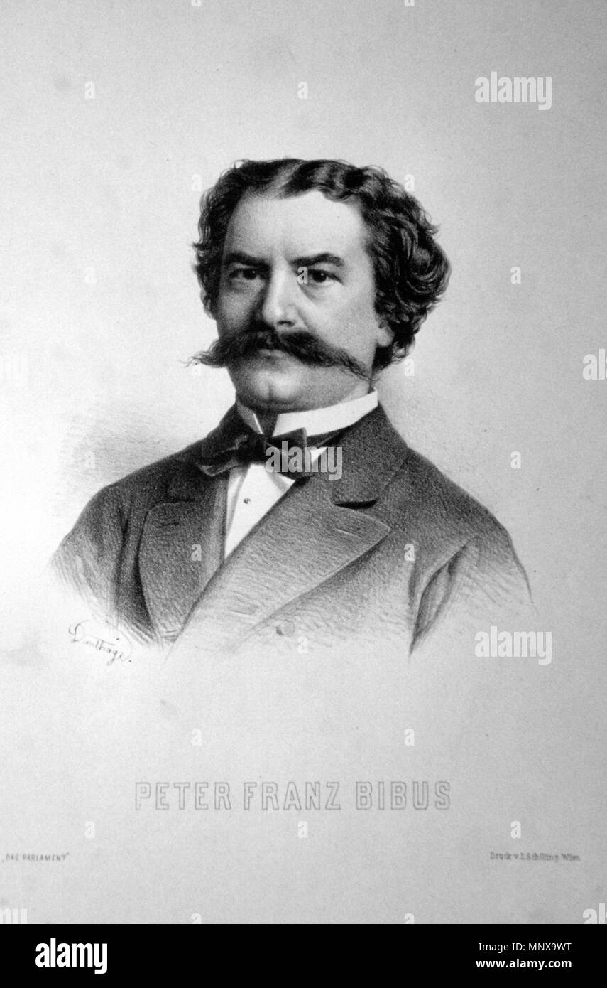 OLYMPUS DIGITALKAMERA. English: Peter Bibus (1825-1891). Jurist, Mitglied des böhmischen Landtags und des Reichsrats. Lithographie von Adolf Dauthage, 1880. 1880. Adolf Dauthage (1825-1883) 975 Peter Franz Bibus Litho Stockfoto