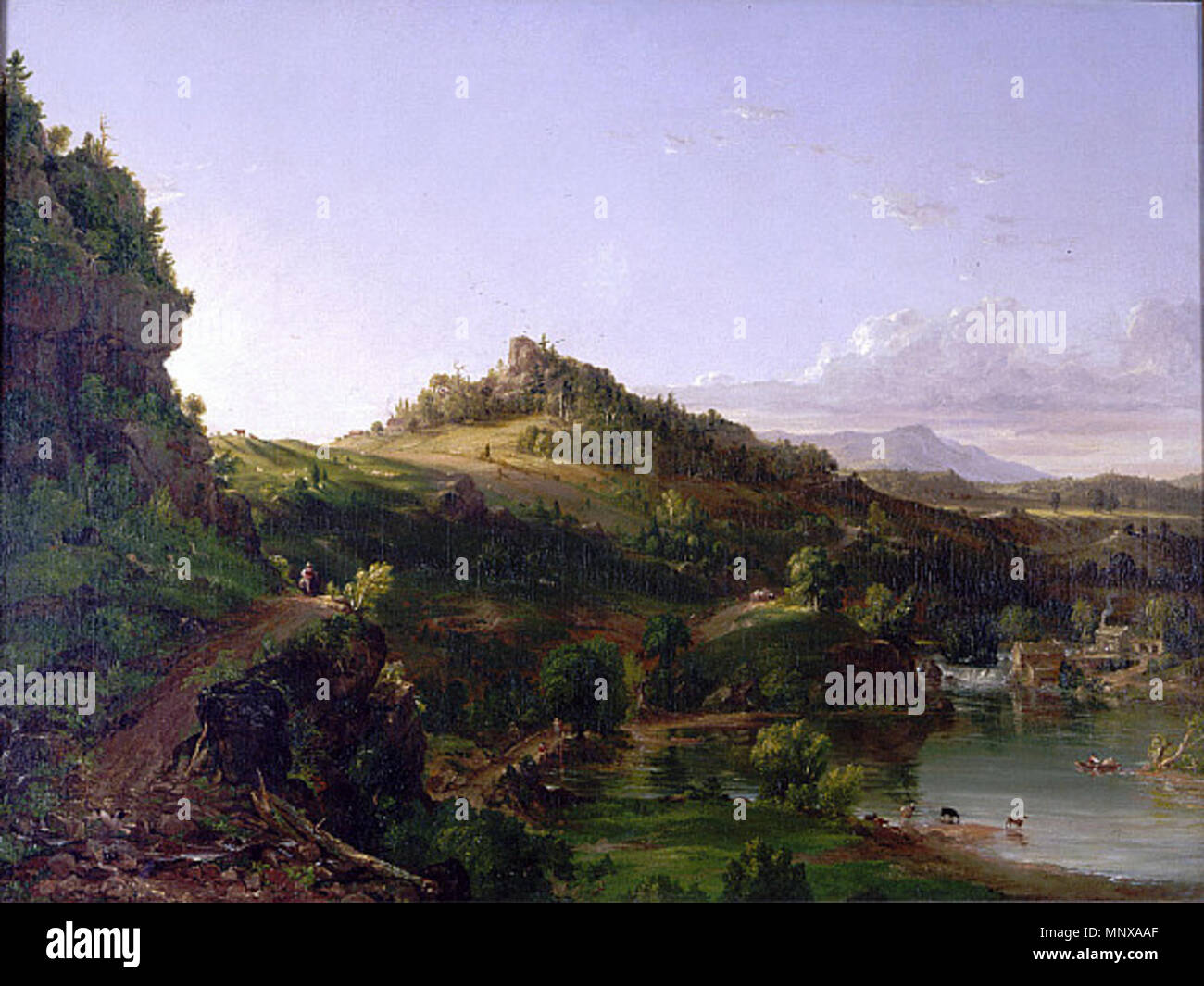 Englisch: Catskill Landschaft ca. 1833. 1187 Thomas Cole - Catskill Landschaft Stockfoto