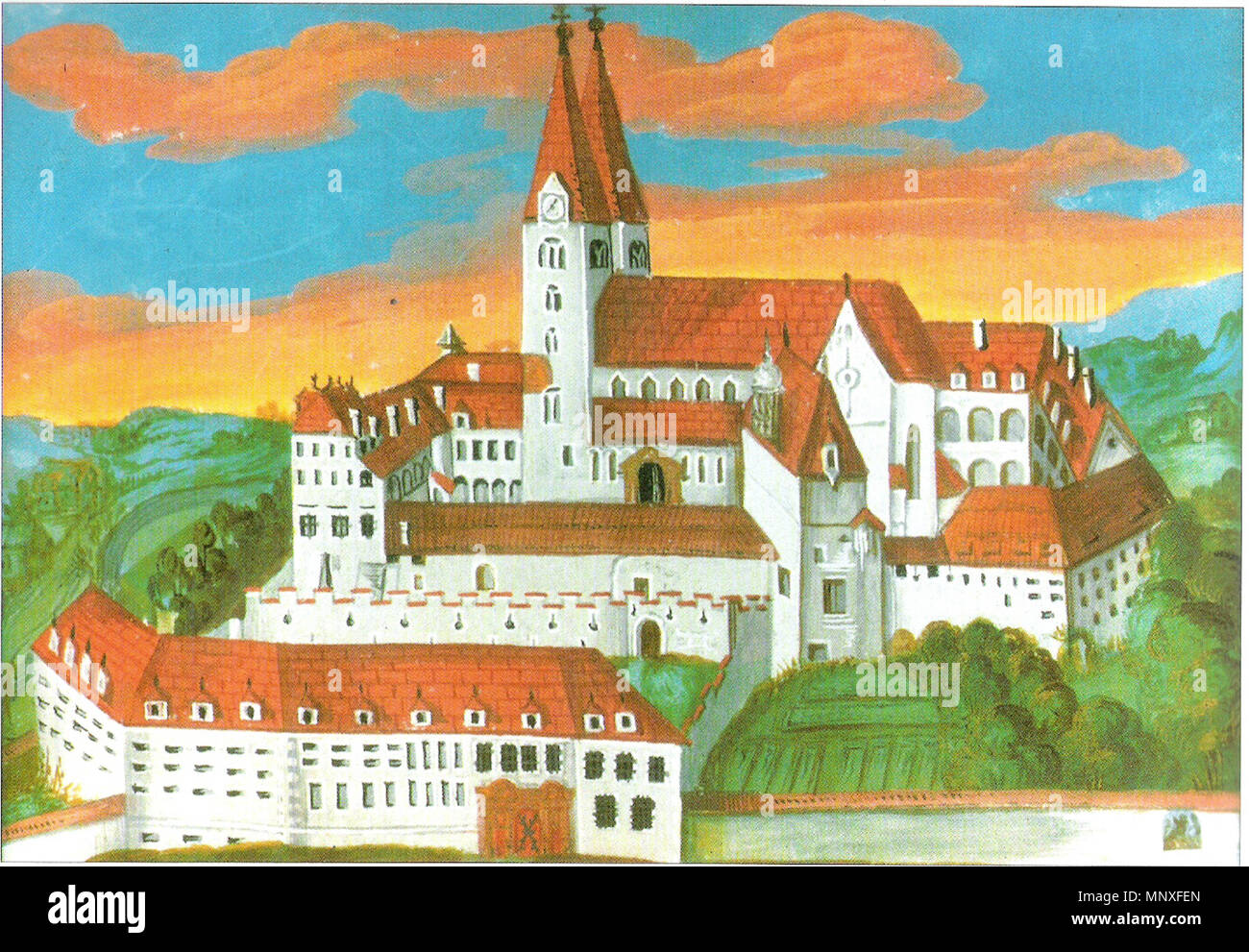 English: Stift St. Paul im Lavanttal um 1653 in Kärnten/Österreich.  Zeitgenössische Darstellung im Urbar von KOLLNITZ. Englisch: en:St. Paul's  Abbey im Lavanttal in Kärnten/Österreich, ca. 1653. 1653. Maler unbekannt,  veröffentlicht 1653