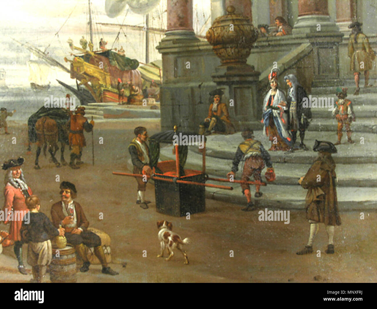 . Hafen Szene, Detail: Wurf. 17. oder 18. Jahrhundert. Abraham Storck (1644 - 1708) Alternative Namen Abraham Jansz. Storck, Abraham, Abraham Sturck Jansz. Sturckenburg Sturck, Abraham, Abraham Jansz. Sturk Sturckenburg, Abraham, Abraham Jansz. Sturk Beschreibung niederländische Maler und Graphiker Geburtsdatum / Tod 17. April 1644 (Taufen) 8 April 1708 (unterirdisch) Ort der Geburt / Todes Amsterdam Amsterdam Arbeit Periode von 1666 bis 1708 Standort Amsterdam Authority control: Q 330635 VIAF: 90833613 ISNI: 0000 0000 7887 3865 ULAN: 500015758 WGA: Storck, Abraham GND: 1385535 Stockfoto