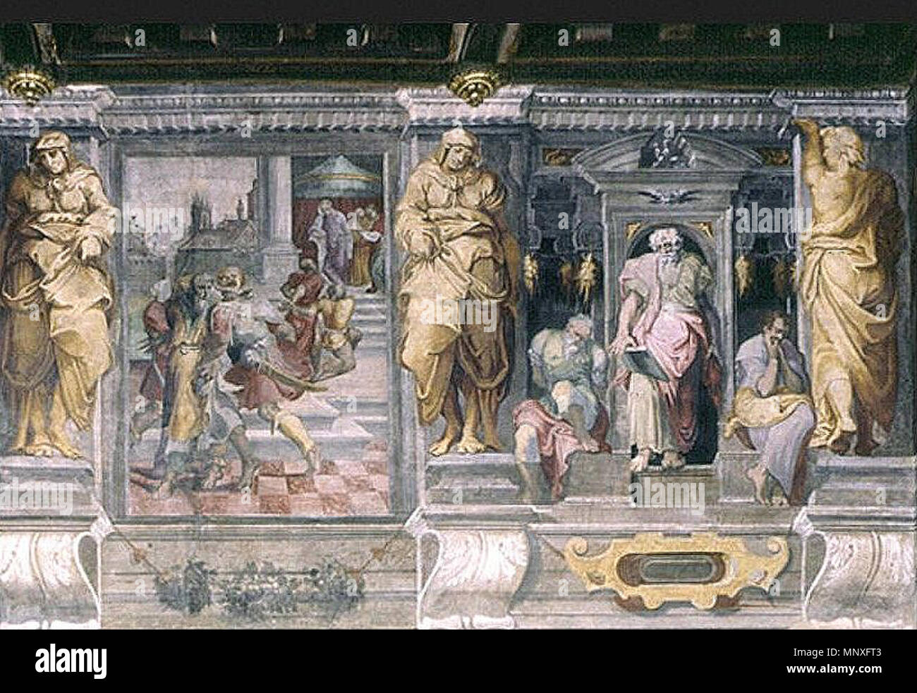 . Italiano: Storie di Susanna. zwischen 1551 und 1552. Pellegrino Tibaldi - Palazzo Poggi, Bologna 1146 Storie di Susanna - Lear Stockfoto