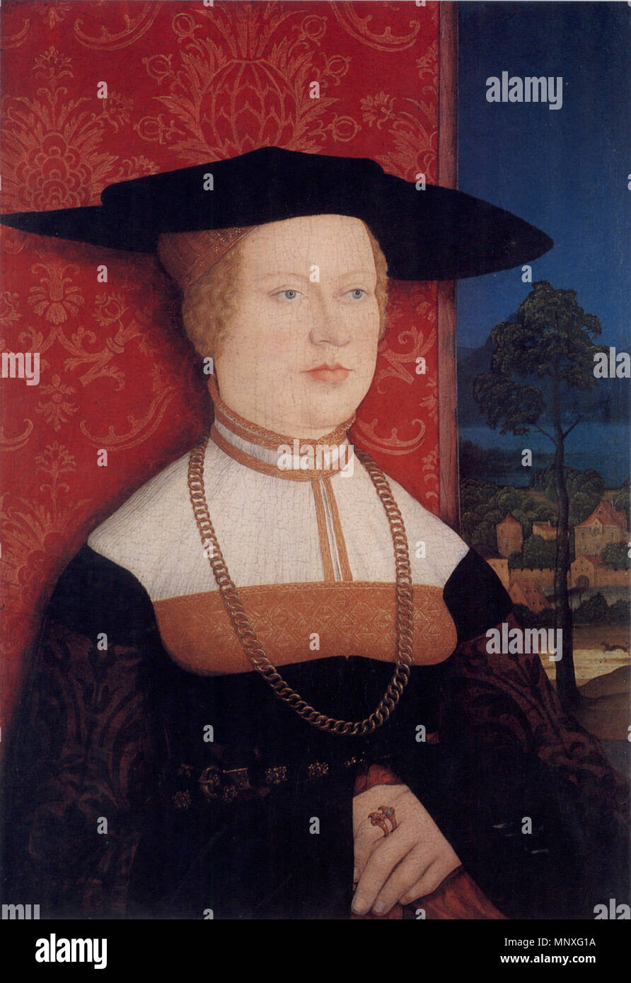 1147 Bernhard Strigel Bildnis Margarethe Rott geb Vöhlin 1527 Stockfoto