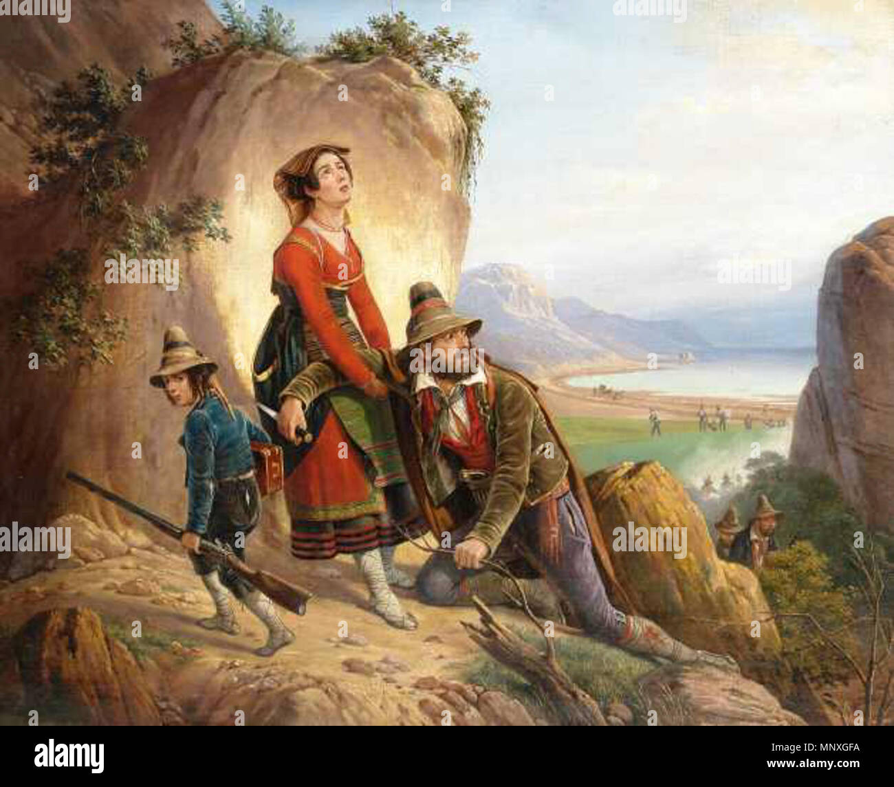 Partisanen fliehen, 1835. 1149 Suchodolski Partisanen Stockfoto