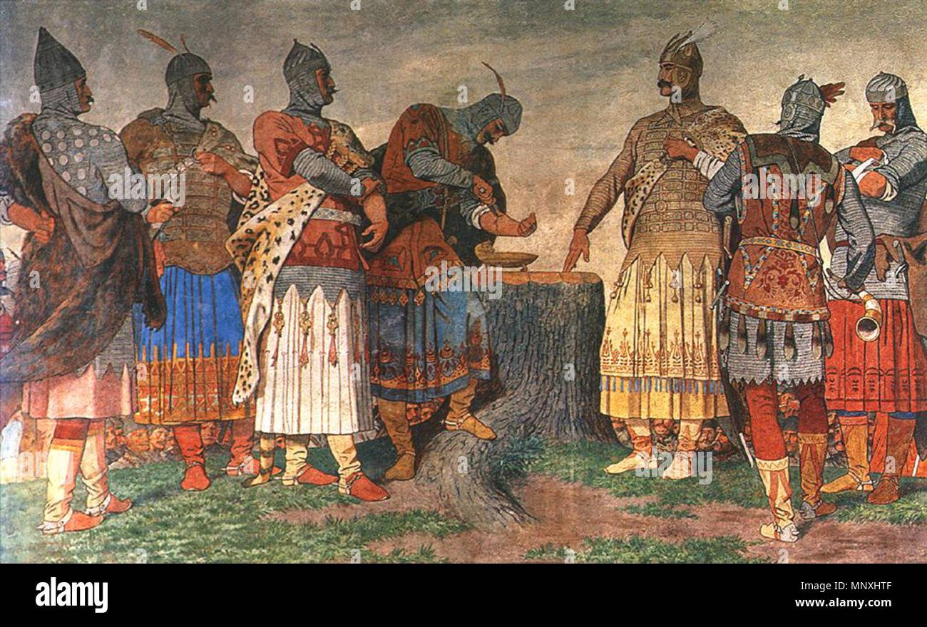 1156 Székely Bertalan Vérszerződés Stockfoto