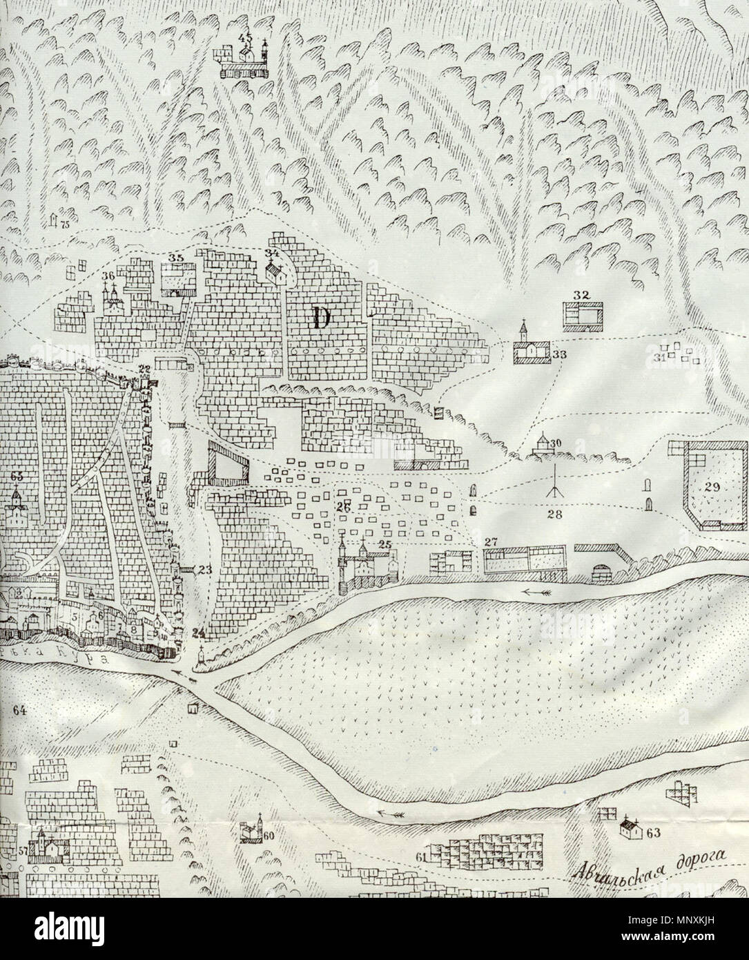 . Englisch: Die rechten Abschnitts des Plans von Tiflis im Atlas von Georgien von Prinz Vakhushti, 1735 eingefügt. Chromolithography von K. Thomson (Tiflis). 1735. Vakhushti (1696-1757) 1163 Tbilisi Plan von Fürst Vakhushti 2 (chromo) Stockfoto