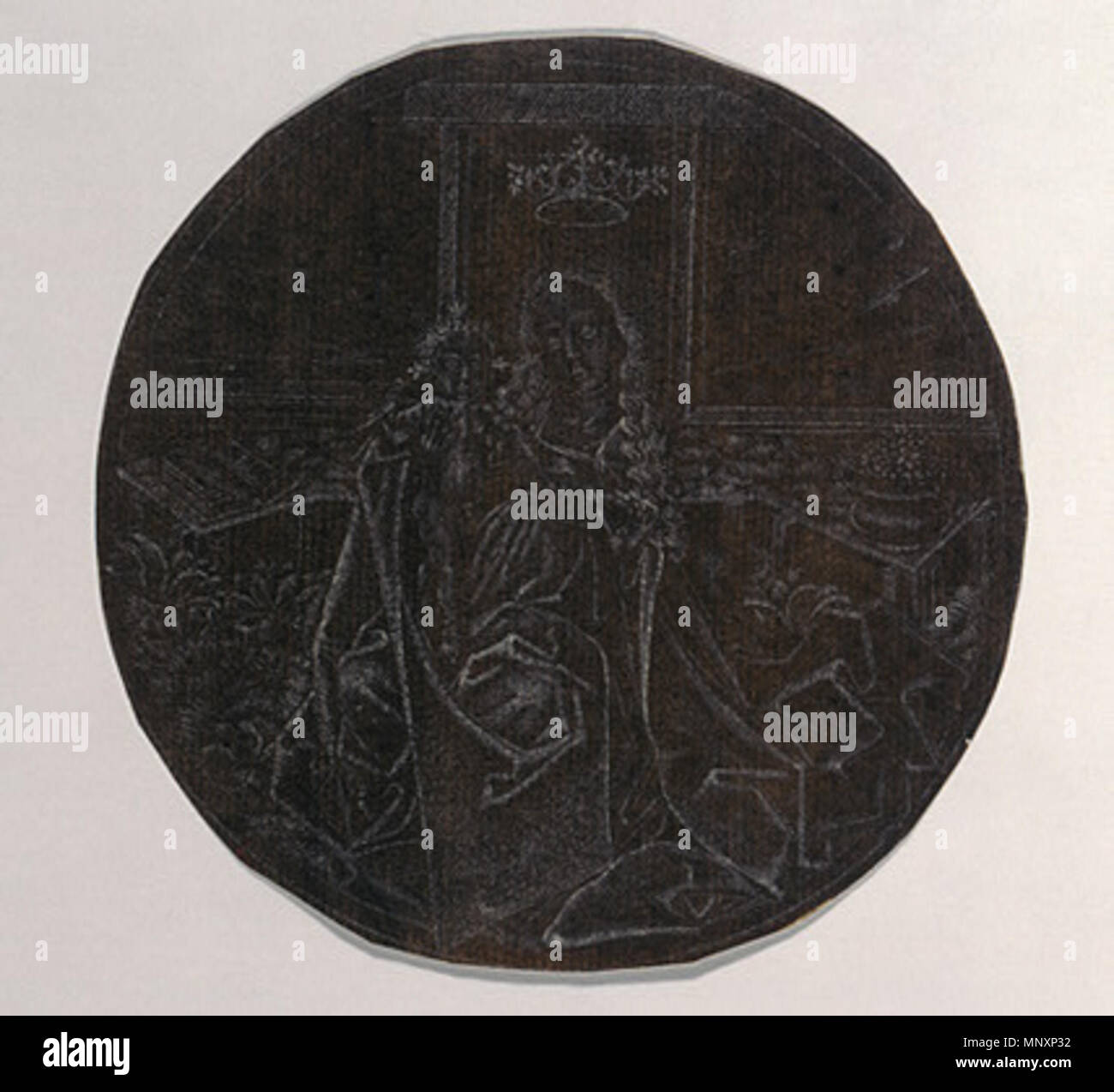 . Die Madonna mit dem Kind in einen Garten, Gravur in Weiß auf Bütten mit schwarzer Tinte, Platte vorbereitet: 10.6 cm (4 3/16 in.), Madonna mit Art thront im Garten, L.70, Weißliniendruck. ca. 1465/1467. Meister E. S. (1420 - 1467) Alternative Namen Meister E.S.; Meister von 1466 Beschreibung Deutsche Kupferstich Graveur, Goldschmied und Maler Geburtsdatum / Tod ca. 1420 1468 Ort der Geburt / Todes Bodenseegegend Englisch: in der Nähe von Bodensee - Arbeiten Zeitraum zwischen 1440 und 1468 Arbeiten Standort Oberrhein Englisch: Oberrhein Authority control: Q 70783 VIAF: 90592168 ISNI: 0000 0000 6320 413 Stockfoto