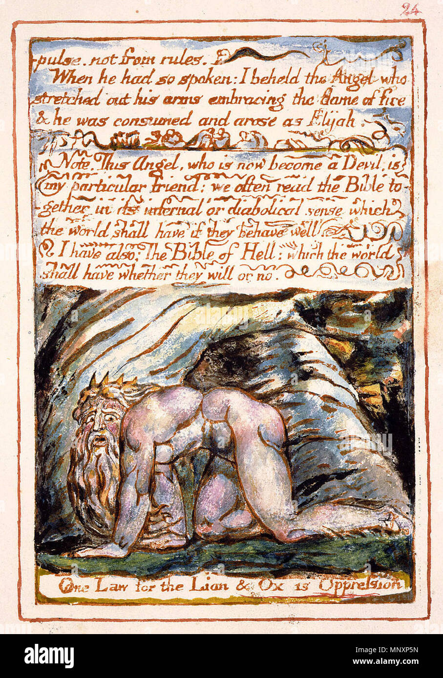 . Englisch: Die Hochzeit von Himmel und Hölle kopieren ich Objekt 24. Komponiert 1790, Gedruckt 1827. William Blake (1757 - 1827) Alternative Namen W. Blake; Uil" iam Bleik Beschreibung britische Maler, Dichter, Schriftsteller, Theologe, Sammler und Graveur Geburtsdatum / Tod 28. November 1757 12. August 1827 Ort der Geburt / Todes Broadwick Street Charing Cross Standort London Authority control: Q 41513 VIAF: 54144439 ISNI: 0000 0001 2096 135 X ULAN: 500012489 78095331 LCCN: n NLA: 35019221 WorldCat 1177 Die Hochzeit von Himmel und Hölle kopieren ich Objekt 24. Stockfoto