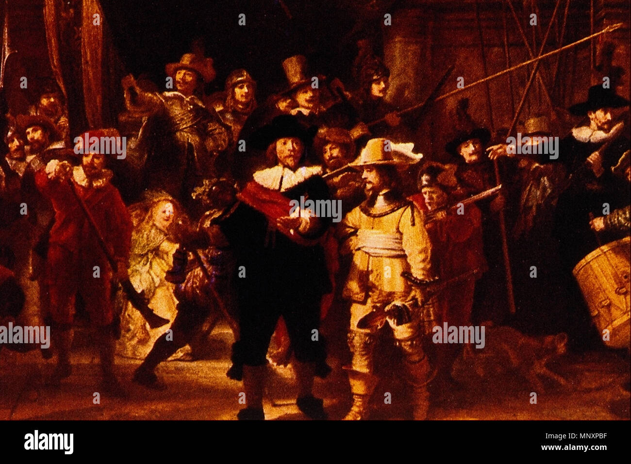 Die Firma von Frans Banning Cocq und Willem van Ruytenburch, als "Wächter der Nacht", 1642 bekannt. 1178 Wächter der Nacht - Rembrandt Harmenszoon van Rijn Stockfoto