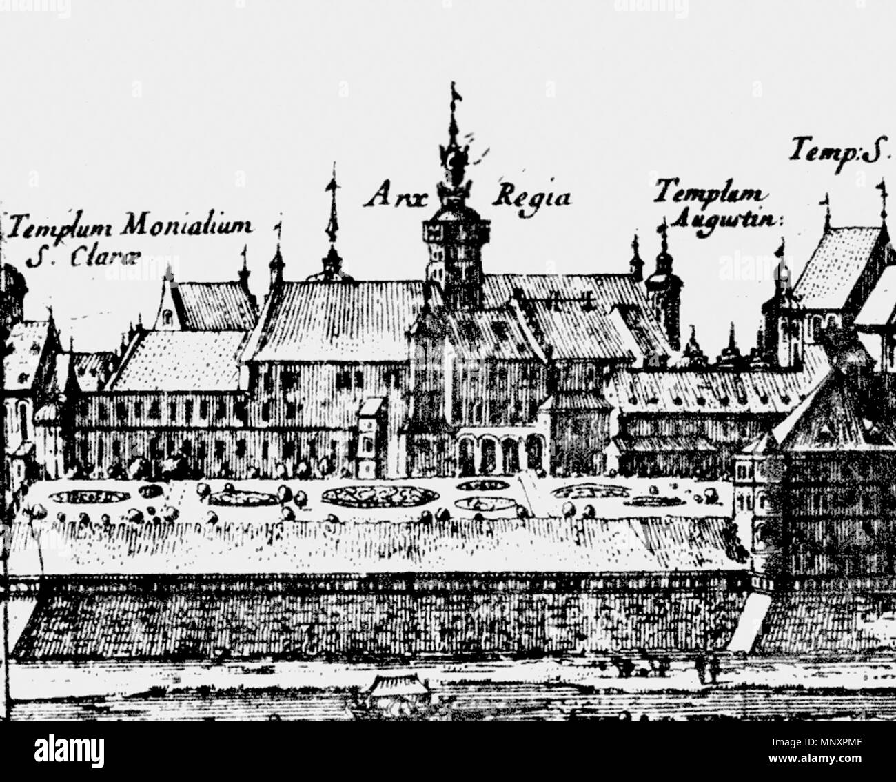 . Deutsch: Das königliche Schloss in Warschau (Detail der Ansicht von Warschau). Fürstbischof's Palace auf der nördlichen Bastion des Warschauer Königsschloss Befestigungsanlagen. 1656. Erik Dahlbergh (1625 - 1703) Beschreibung der schwedische Graf, Offizier und Architekt Geburtsdatum / Tod 10. Oktober 1625 vom 16. Januar 1703 Ort der Geburt / Todes Stockholm Stockholm Authority control: Q 434533 VIAF: 61513602 ISNI: 0000 0001 1027 8311 ULAN: 500010356 86840679 LCCN: n GND: 119112590 WorldCat 1180 das Königliche Schloss 1, Warschau Stockfoto