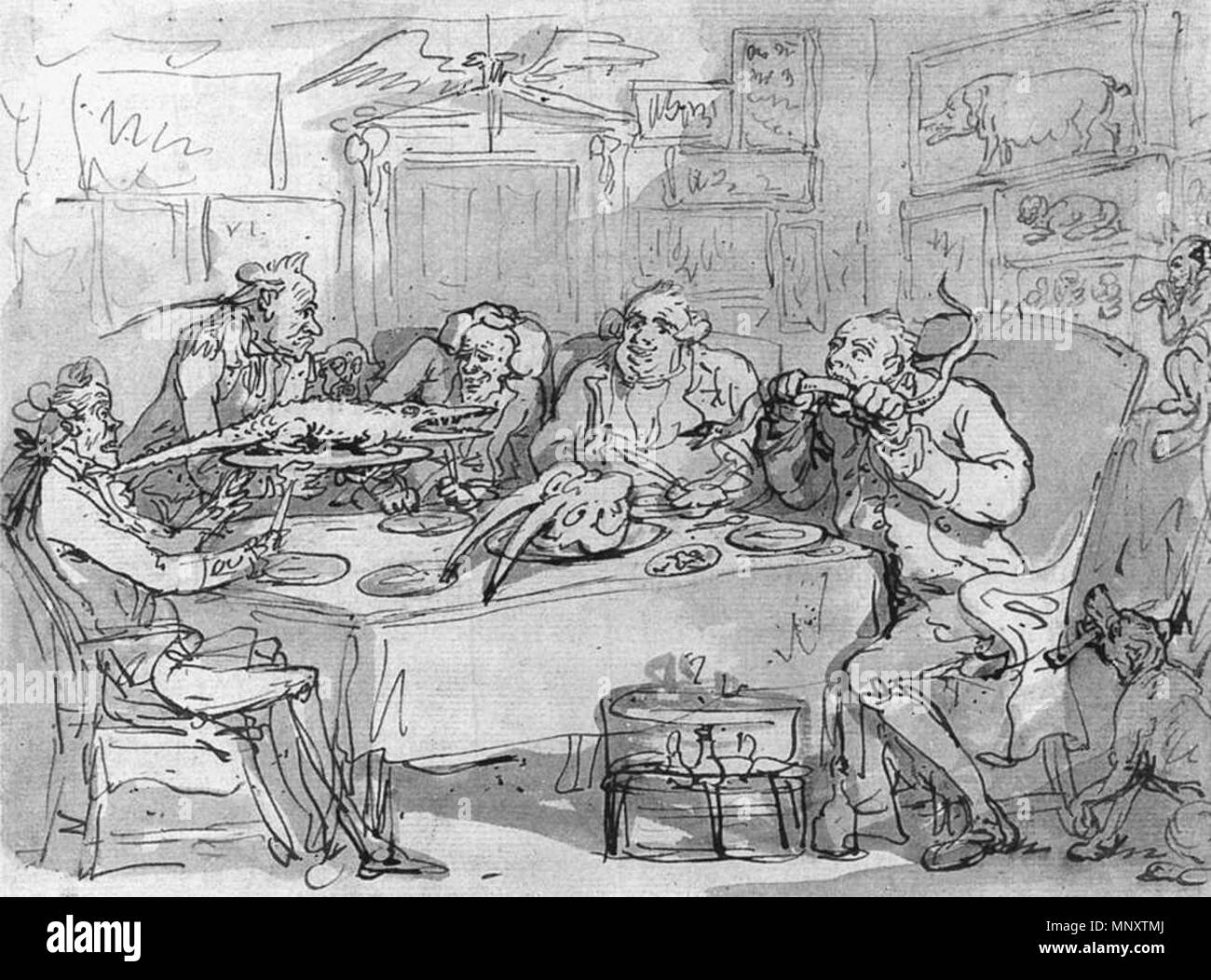 Der Fisch essen 1788. 1189 Thomas Rowlandson - der Fisch Abendessen - WGA 20170 Stockfoto