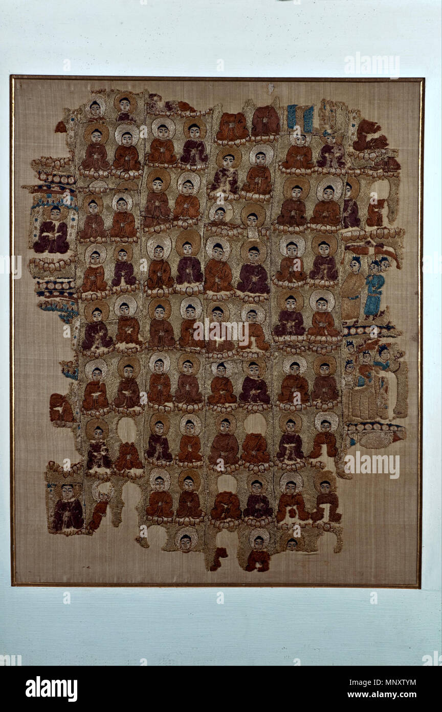 Tausend Buddhas (500 AD - 700 AD). 1191 Tausend Buddhas - Google Kunst Projekt Stockfoto