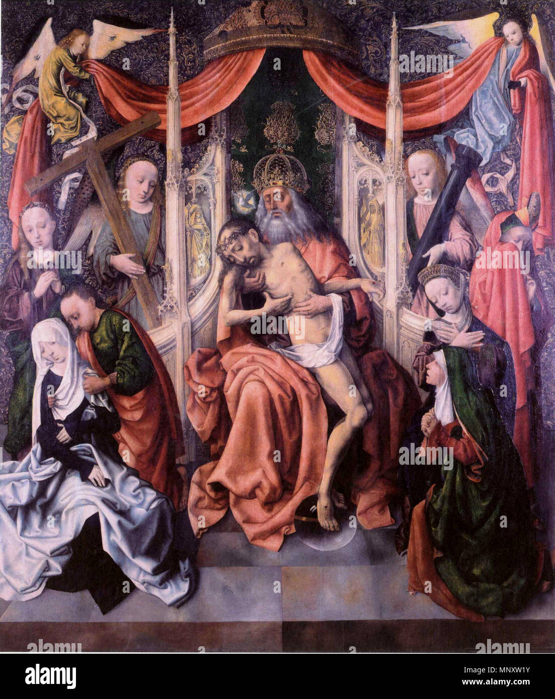 Englisch: Thron der Barmherzigkeit ca. 1485-1495. 1191 Thron der Gnade - Meister der Virgo inter Virgines Stockfoto