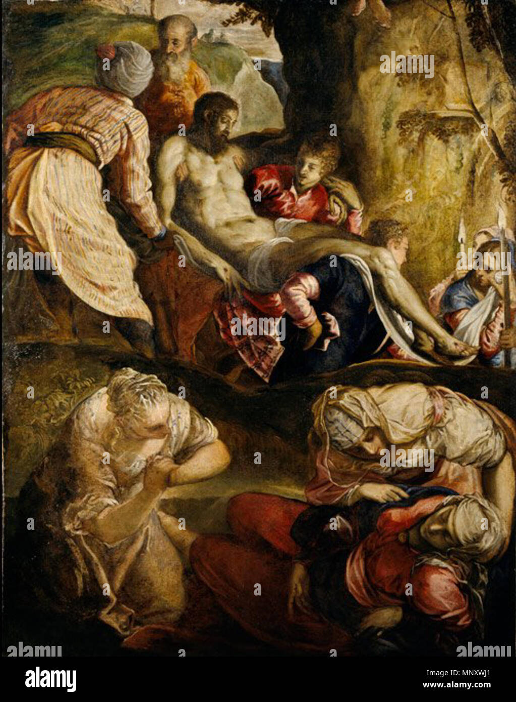 . Englisch: Christus zum Grab Öl auf Leinwand durchgeführt. ca. 1565. Tintoretto (1519 - 1594) Alternative Namen Il Tintoretto, Il Furioso, Jacopo Robusti, Geburt Name: Jacopo Comin Beschreibung italienischer Maler Geburtsdatum / Tod 29. April 1519 31. Mai 1594 Ort der Geburt / Tod Venedig Venedig Arbeit Periode von 1539 bis 1594 arbeiten Ort Venedig Authority control: Q9319 VIAF: 95161574 ISNI: 0000 0001 2144 1428 ULAN: 500011407 50011866 LCCN: n NLA: 35550876 WorldCat 1194 Tintoretto (Jacopo Robusti), Christus zum Grab, die venezianische Malerei Öl auf Leinwand, ca. 1565 Stockfoto