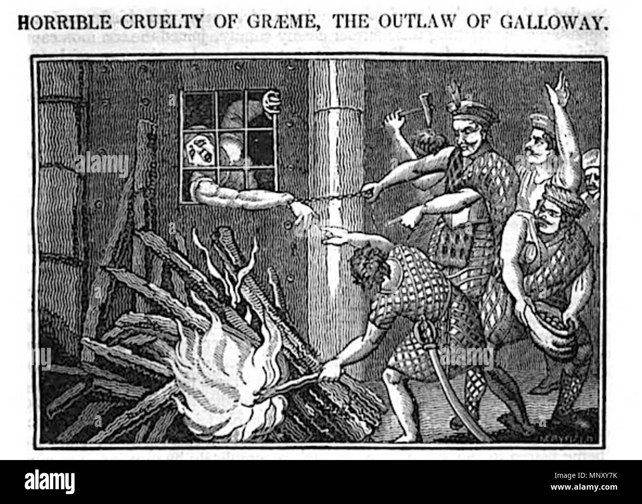 . Englisch: schreckliche Grausamkeit von Graeme, der Outlaw der Galloway. 1825. John Byfield 1201 TR02 Bild 20. Stockfoto