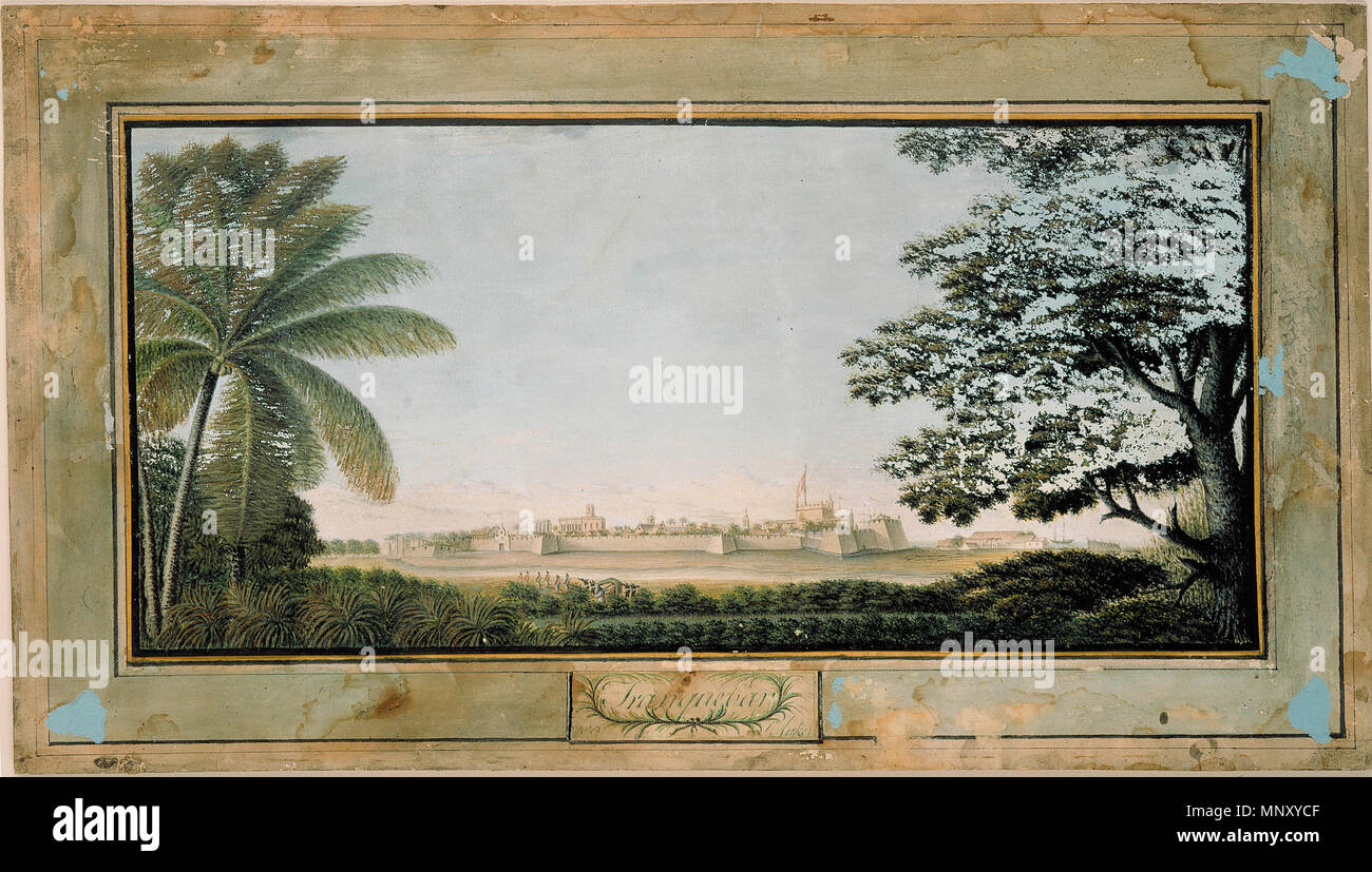 1203 Tranquebar 1790 - Peter Anker (1744 - 1832) - Kulturhistorisk Museum, UiO-UEM 4452 Stockfoto