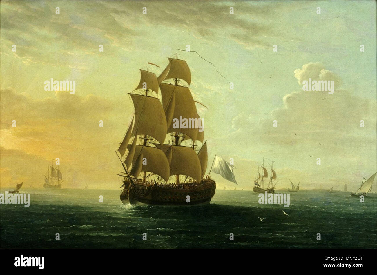 1217 Vaisseau de guerre Français sous Louis XV. Stockfoto