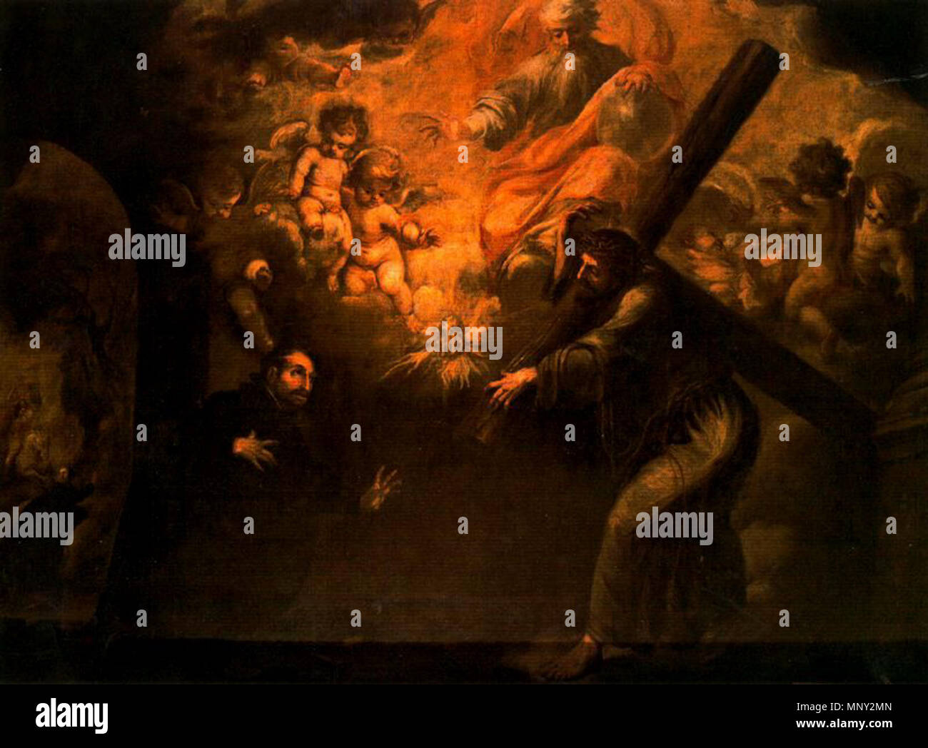 . Español: La aparición de Cristo ein San Ignacio camino de Roma, óleo sobre lienzo, 272 x 370 cm, Lima, Iglesia de San Pedro, Capilla de San Joaquín y Santa Ana. zwischen 1674 und 1675. Juan de Valdés Leal (1622 - 1690) Beschreibung spanischer Maler, Bildhauer und Architekt Geburtsdatum / Tod vom 4. Mai 1622 vom 15. Oktober 1690 Ort der Geburt / Todes Sevilla Sevilla arbeiten Zeitraum Barock Authority control: Q 518898 VIAF: 66552499 ISNI: 0000 0000 6633 2076 ULAN: 500025701 LCCN: Nr 91011641 WGA: VALDÉS LEAL, Juan de WorldCat 1218 Valdes - Leal - aparicion de Cristo ein San Ignacio - Lima Stockfoto