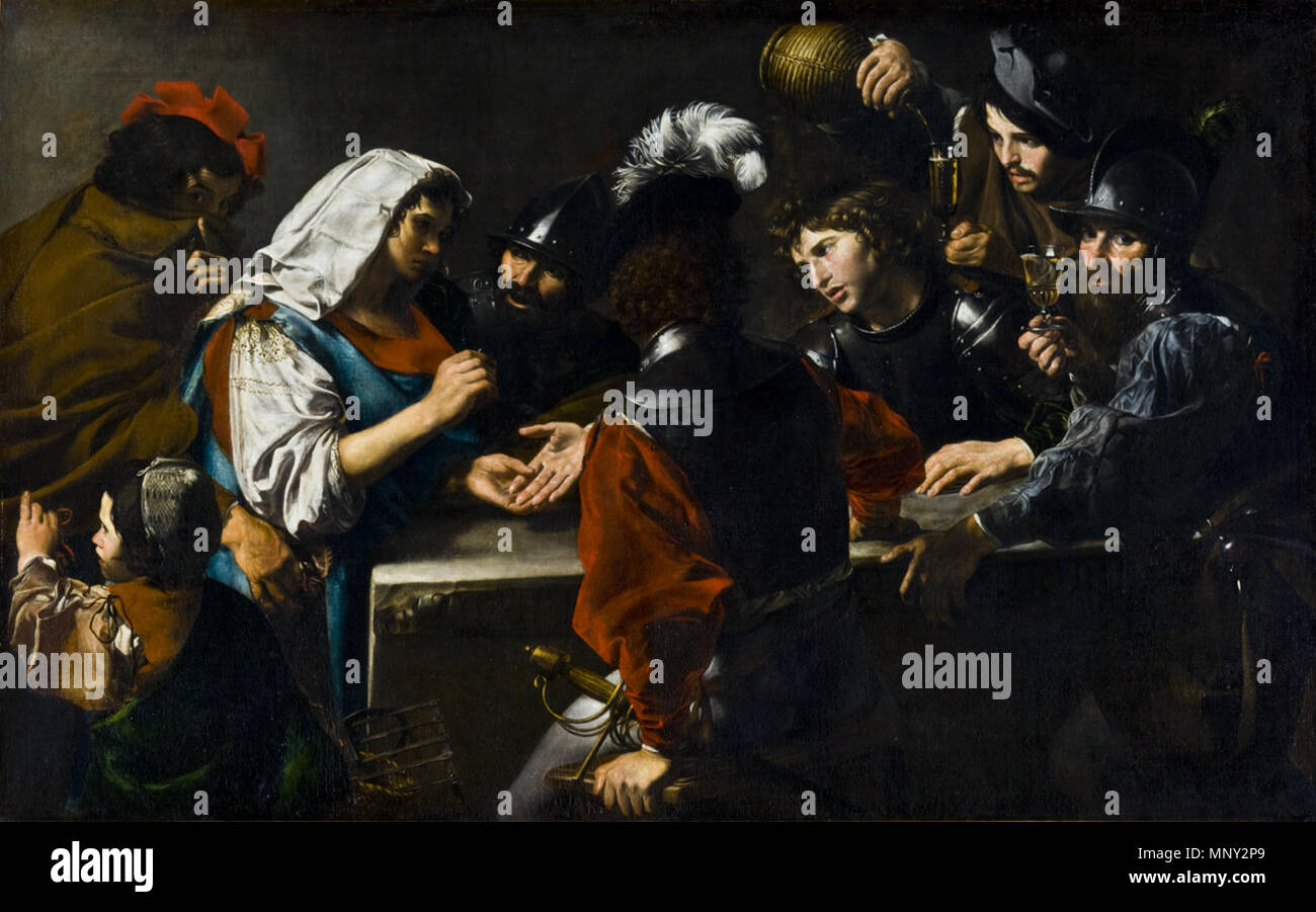 . "Die Wahrsagerin", Öl auf Leinwand, 150 x 239 cm Toledo Museum of Art, Toledo, Ohio. ca. 1620. Valentin de Boulogne (1591-1632) Alternative Namen Jean Valentin Le Valentin Beschreibung Französische Maler Geburtsdatum / Tod am 3. Januar 1591 (Taufen) 20. August 1632 (unterirdisch) Ort der Geburt / Todes Coulommiers Rom Arbeitsort Rom (1612-1632) Kontrolle: Q 1337275 VIAF: 120746211 ISNI: 0000 0001 1580 793 X ULAN: 500021073 LCCN: 90018840 WGA: VALENTIN DE BOULOGNE WorldCat 1218 Valentin de Boulogne, Wahrsagerin 02. Stockfoto