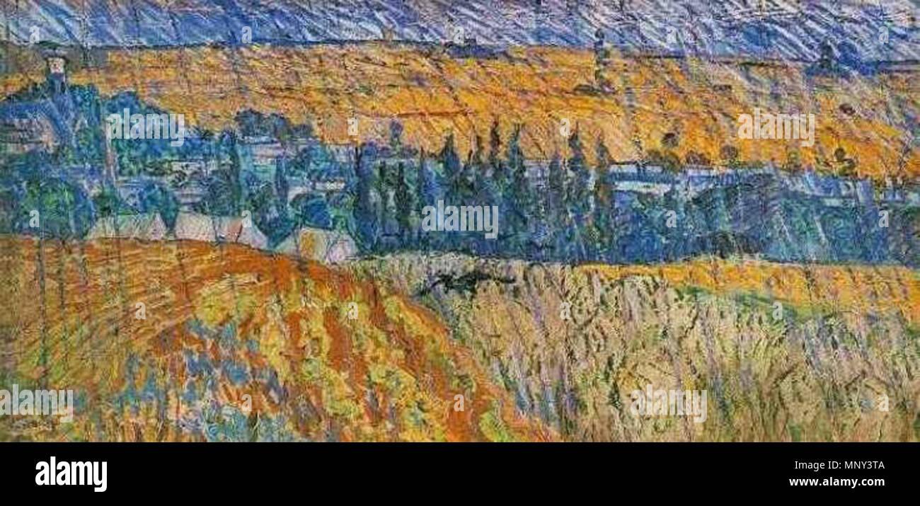 Englisch: Landschaft bei Auvers im Regen 1890. 1223 Vincent van Gogh - Landschaft bei Auvers im Regen Stockfoto